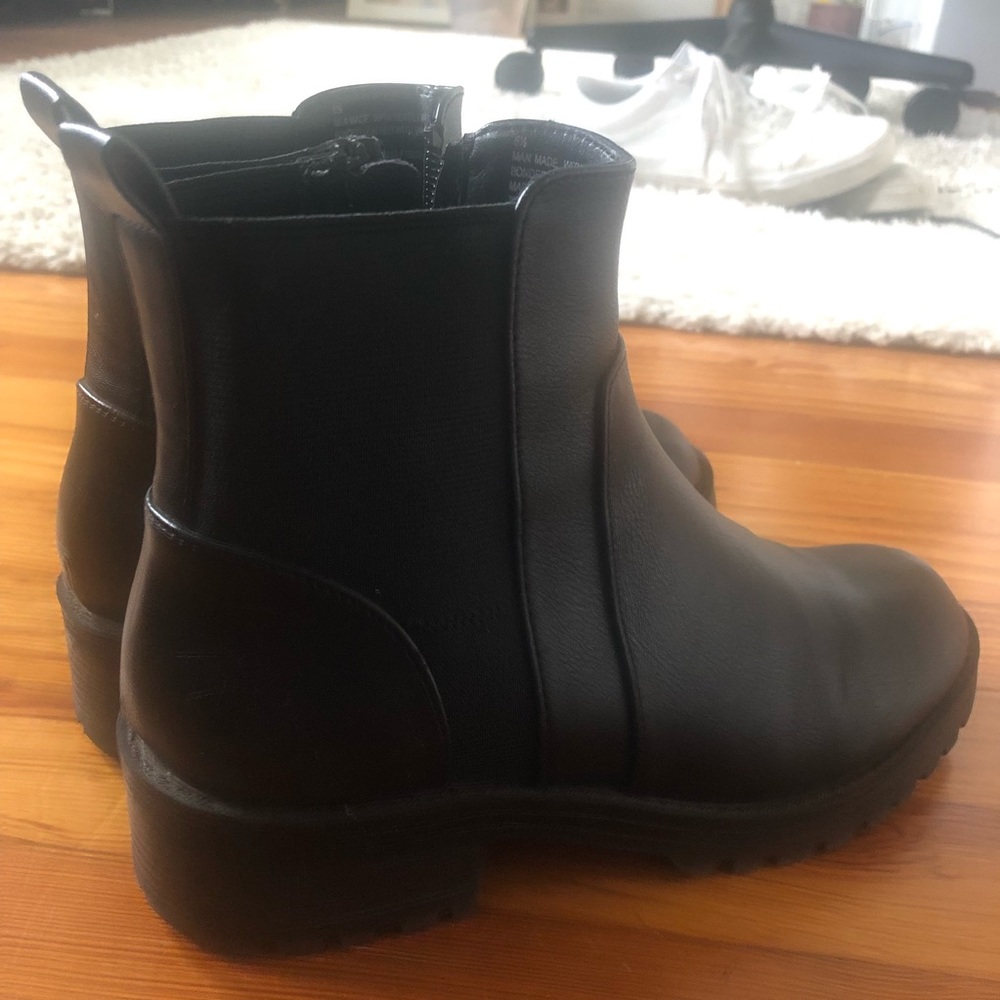 Black combat boots